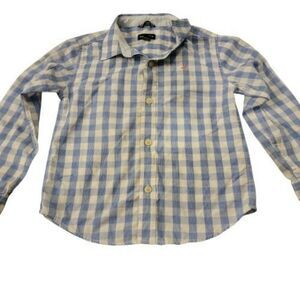 Nautica Boys Blue White Plaid Embroidered Long Sleeve Button Up Shirt Size L (6)